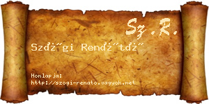 Szögi Renátó névjegykártya